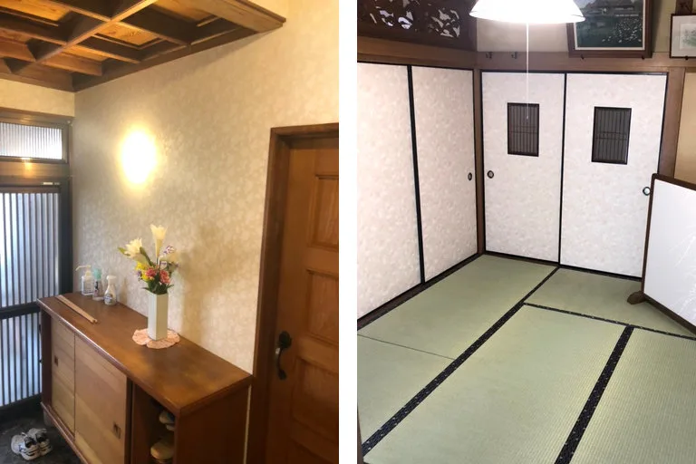 玄関クロスと畳・襖の張り替え工事