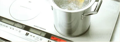 大火力IHでお湯を沸かしている様子